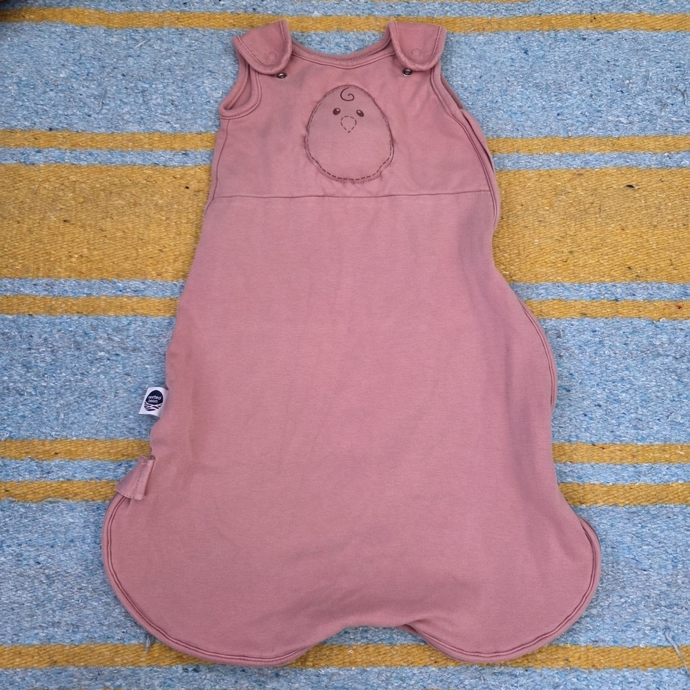 Nested Bean Rose Pink Sleeveless Zen Sleep Sack with Chick Embroidery
